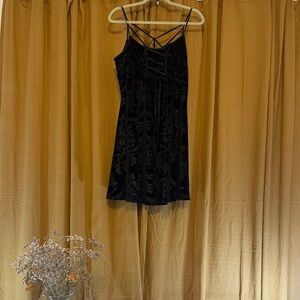 Velvety Lace Up Dress